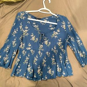 Dusty blue peplum top
